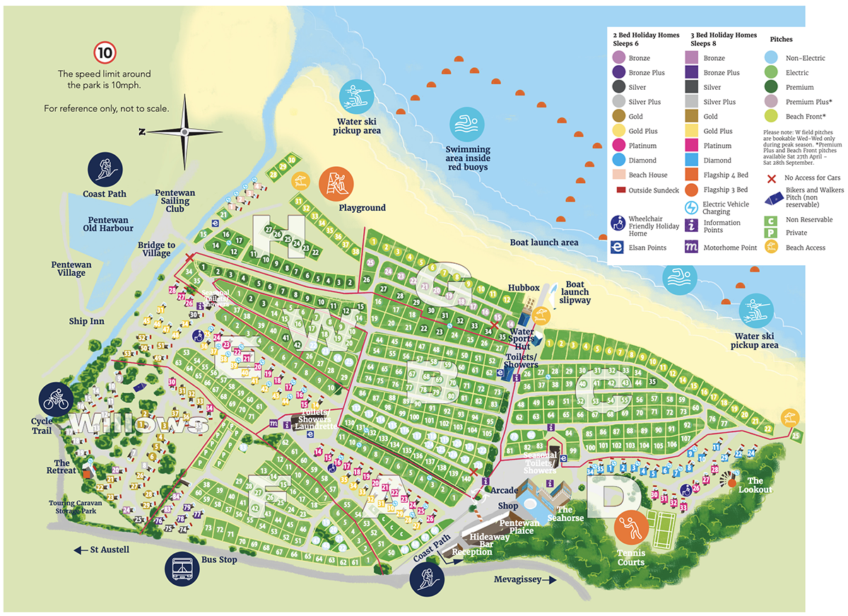 Pentewan Sands park layout